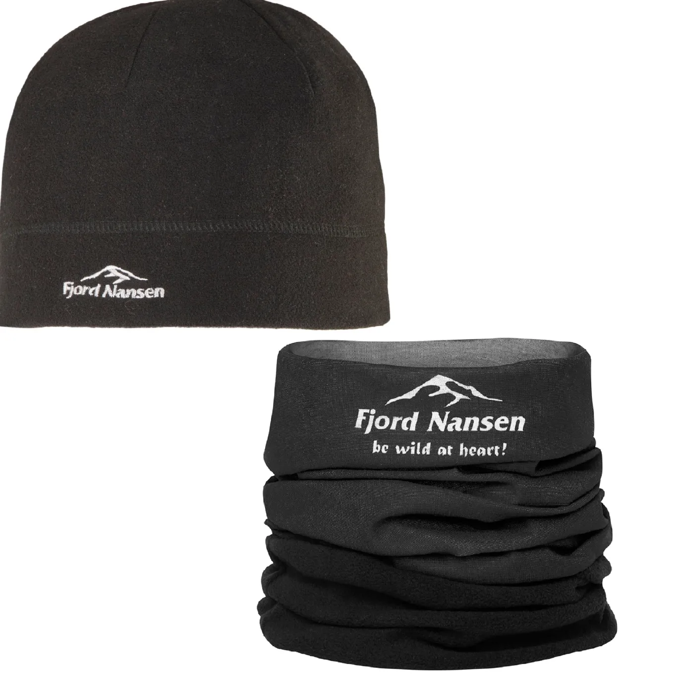Fjord Nansen Szaliki, Chusty, Opaski, Kominiarki|Czapki Zimowe|Zestaw czapka FALL i chusta HEADGEAR FLEECE black